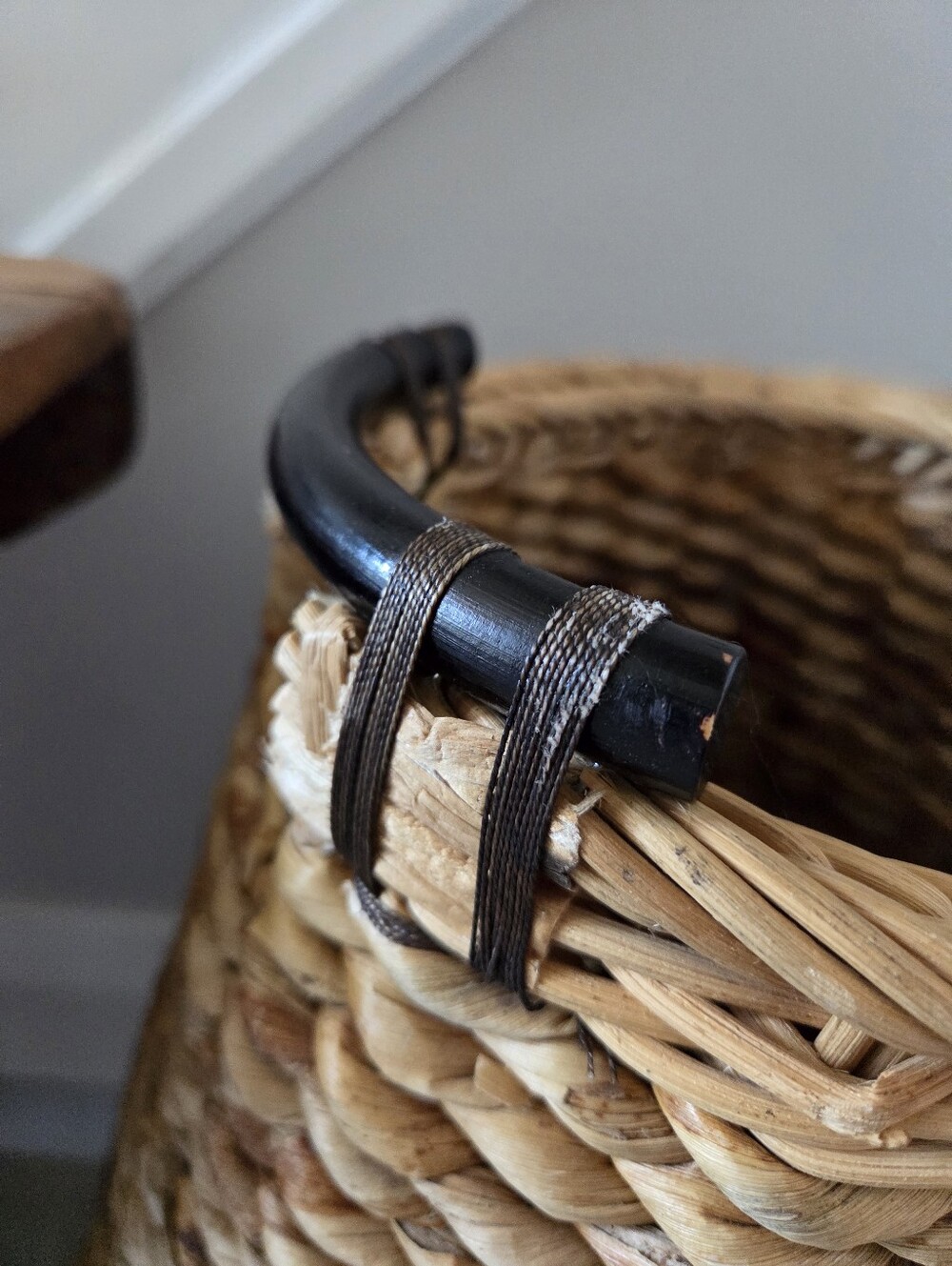 Tall Rattan Round Basket - Picture 4 of 11